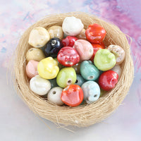 Candy Color Plated Bear Paw Ceramic Beads for DIY Jewelry Making