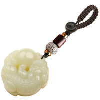 Double-Sided Carved Pixiu Keychain Pendant for Men and Women, Vintage Style
