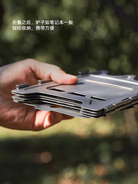 Portable Titanium Alloy Wood Burning Camping Stove for Outdoor BBQ and Backpacking