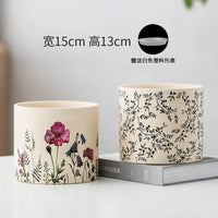 Large Ceramic Planter Pot for Indoor Plants - Luxury Nordic Style Orchid & Green Dill Creative Art Pot