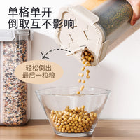 Multi-Compartment Cereal and Grain Storage Container with Lid
