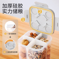 Multi-Compartment Cereal and Grain Storage Container with Lid