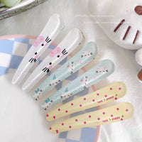 Sweet Hello Rectangular Duckbill Hair Clips for Girls, Cute Decorative Side Hairpins