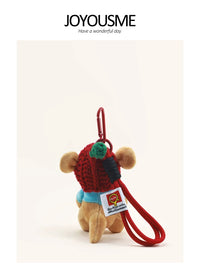 JOYOUSME Plush Bean Doll Keychain for Backpacks and Bags