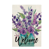 Seasonal Floral Garden Flag Double-Sided Linen Outdoor Yard Decoration for Spring Summer