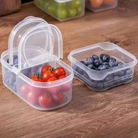 Portable Transparent Divided Food Storage Container for Kids and Office Workers, Lunch Box Bento Box for Refrigerator