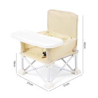 Portable Foldable Baby Outdoor Picnic Chair with Tray and Safety Belt for Camping Beach
