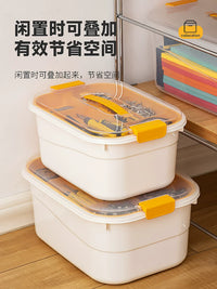 Large Capacity Plastic Storage Box with Handle and Buckle for Hardware and Sundries, Transparent Rectangular Tool Organizer