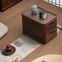 Solid Wood Storage Box with Lid, Multi-layer Divided Organizer for Home Sundries, Snacks, Tea Sets, Books
