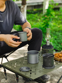 Portable Outdoor Tea Set with Infuser - 3-Piece Camping & Picnic Teaware