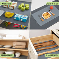 Washable Silicone Cabinet Drawer Liner, Non-Slip Refrigerator Shelf Mat, Mildew-Proof Layer Protector