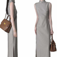 New Chinese Style Cheongsam Dress with Slimming Waist for Summer