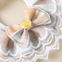 Pet Lace Bow Tie Collar for Cats and Small Dogs, JK Style Scarf Necklace