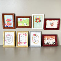 Dollhouse Miniature Modern Art Painting with Wooden Frame