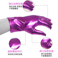 Unisex Patent Leather Performance Dance Gloves for Adults - Thin, Elastic, Punk Style