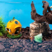 Aquarium Simulation Orange House Ornament for Fish and Shrimp Breeding Hideout