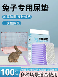 Rabbit Training Pads with Activated Carbon for Odor Control, Super Absorbent Disposable Pet Cage Liners for Dwarf Rabbits