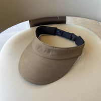 Plaid Wide-Brim Sun Visor for Women, UV Protection, Adjustable Sports Cap