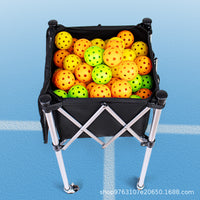 Portable Aluminum Alloy Tennis Ball Cart with Wheels for Pickleball and Table Tennis Coaches