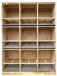 Wooden Pigeon Breeding Cage with Slanted Dropping Board and Nest Box