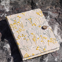 Vintage Embroidered Fabric A5 Notebook with Floral Design, 112 Sheets