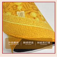 Prosperity Gold Feng Shui Entrance Mat Belgian Velvet Half-Round Doormat