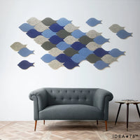 3D Felt Fish School Wall Decals for Modern Home Decor