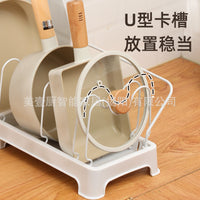 Adjustable Kitchen Storage Rack, Multi-layer Expandable Pot Lid, Cutting Board, Cookware Organizer