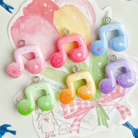 Macaron Musical Note Resin Charms for DIY Jewelry and Keychains