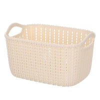 Desktop Imitation Rattan Storage Basket for Snacks, Cosmetics, and Sundries