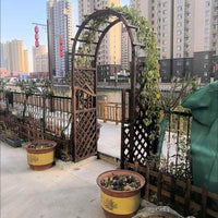 Outdoor Garden Archway Trellis for Climbing Plants, Carbonized Anti-Corrosion Wood Pergola for Patio Balcony