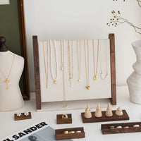 Solid Walnut Wood Necklace Display Stand for Pendants and Jewelry