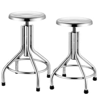 Stainless Steel Swivel Stool with Backrest, Adjustable Height for Lab, Medical, or Bar Use