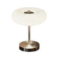 Creative Donut Shaped Table Lamp with Glass Shade and Metal Stand, Modern Minimalist Bedroom Bedside Desk Lamp
