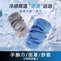 Ice Silk Cooling Wrist Towel for Sports, Sweat Absorption, Quick Dry Headband for Men and Women