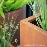Rectangular Metal Garden Planter Box Outdoor Raised Flower Bed