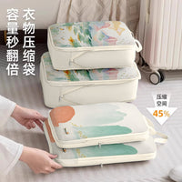 Travel Compression Packing Cubes for Clothes and Down Jackets, Portable Luggage Organizer Bags