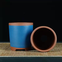 Cylindrical Zisha Orchid Pot Ceramic Planter for Indoor Desktop Plants