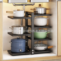 KS Kitchen Under-Sink Multi-Layer Pot and Pan Storage Rack