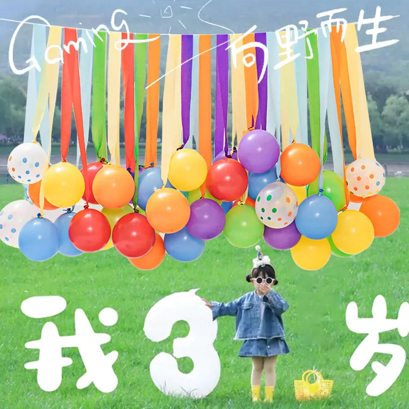 Balloon Tassel Streamer Crepe Paper Set for Graduation, Birthday, and Event Decoration