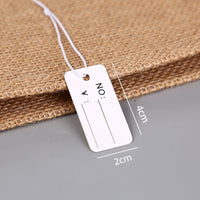 Elastic String Price Tags for Jewelry & Retail, Kraft/White Cardstock, Customizable