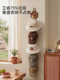 Over-the-Door Hat Rack Wall Mounted Organizer with 8/16 Hooks for Scarves Bags Coats