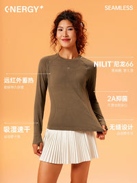 JSC Little Energy 2.0 Seamless Long Sleeve Fitness Top for Women - Quick Dry for Yoga, Running, Tennis