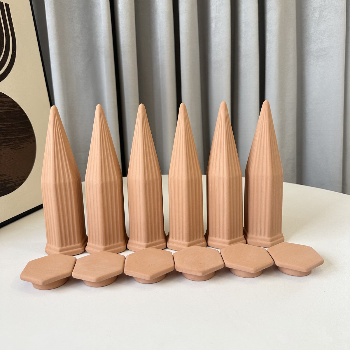 Terracotta Self-Watering Spikes with Lids for Garden Plants