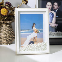 European Style Pearl Wooden Photo Frame with Glass for Wedding and Children's Photos