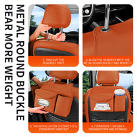 Car Seat Back Organizer with Tissue Box and Storage Pockets