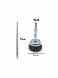 Hex Shank Extended Black Steel Wire Cup Brush for Pipe Cleaning and Rust Removal