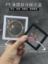 PE Film Jewelry Display Box Floating Frame for Earrings Necklaces Bracelets Badges
