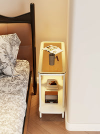 Double-Layer Narrow Bedside Table, Slim Storage Cabinet, Mini Side Table, Storage Rack