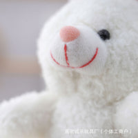 Cartoon Teddy Rabbit Plush Keychain Bag Charm Mini White Bunny Doll Phone Case Accessory